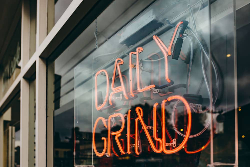 Daily Grind neon sign